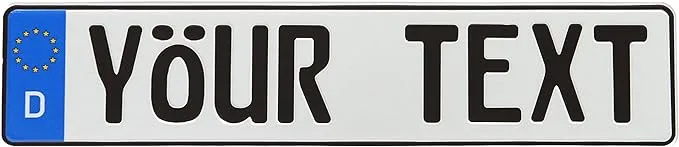 カスタムヨーロッパ国サイドバーナンバープレート