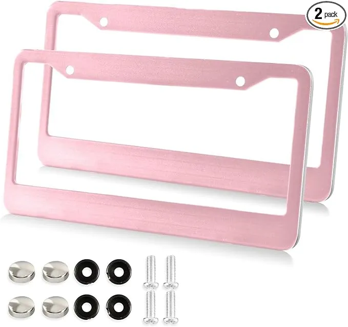 カスタム ピンク ソリッド カラー ナンバー プレート フレーム