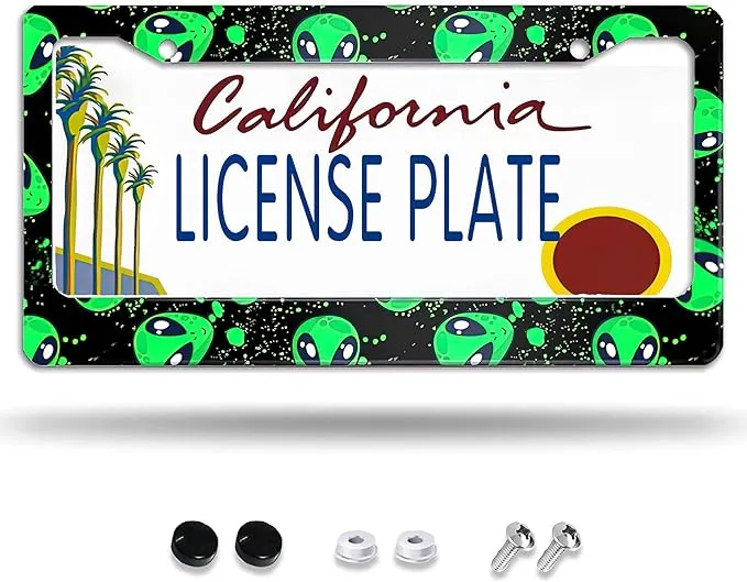 興味深いエイリアン UFO ナンバー プレート フレーム